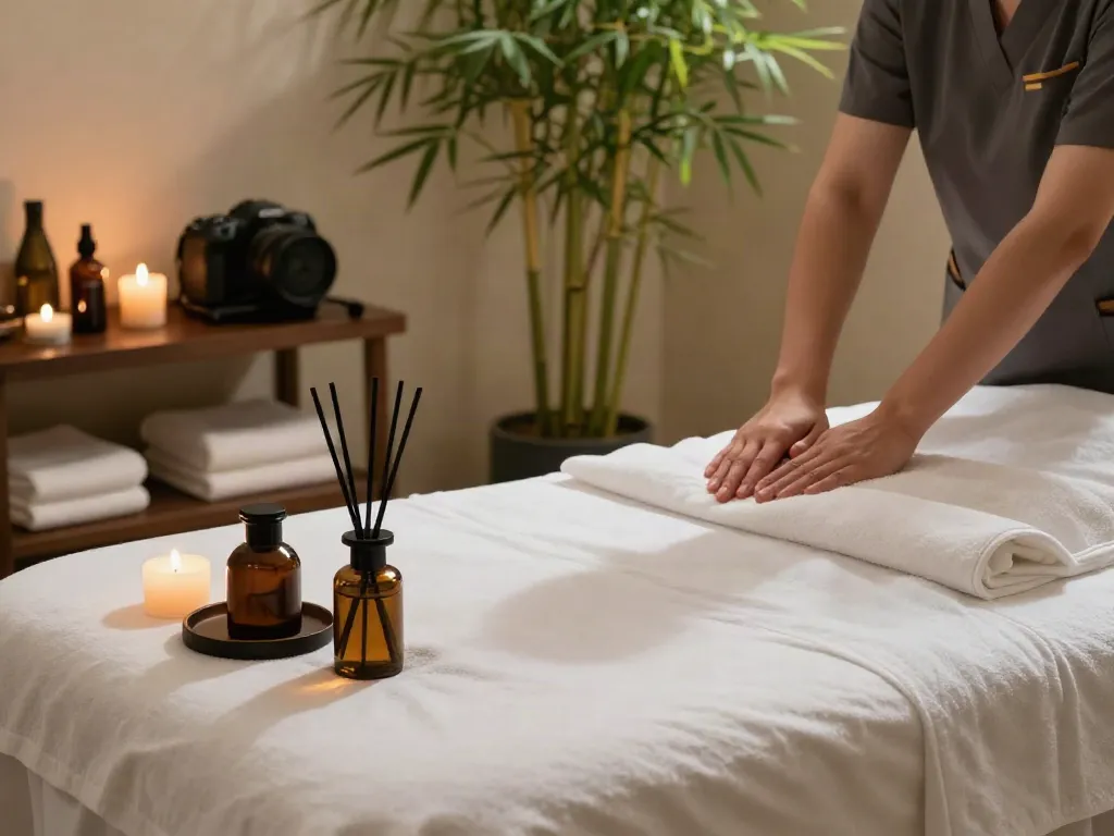 Elegant spa massage environment with soothing ambiance for עיסוי אירוטי experience.